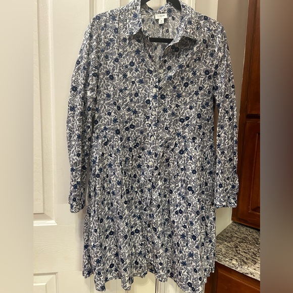 J. Crew Dresses & Skirts - J Crew floral print cotton mini shirt dress Womens 6
